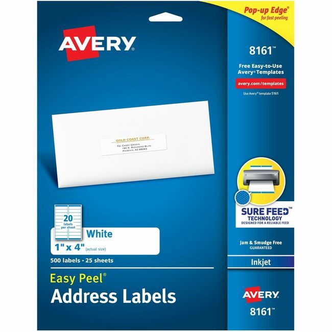 Avery Products Corporation Label Ezpeel Inkjt 1X4 We AVE8161