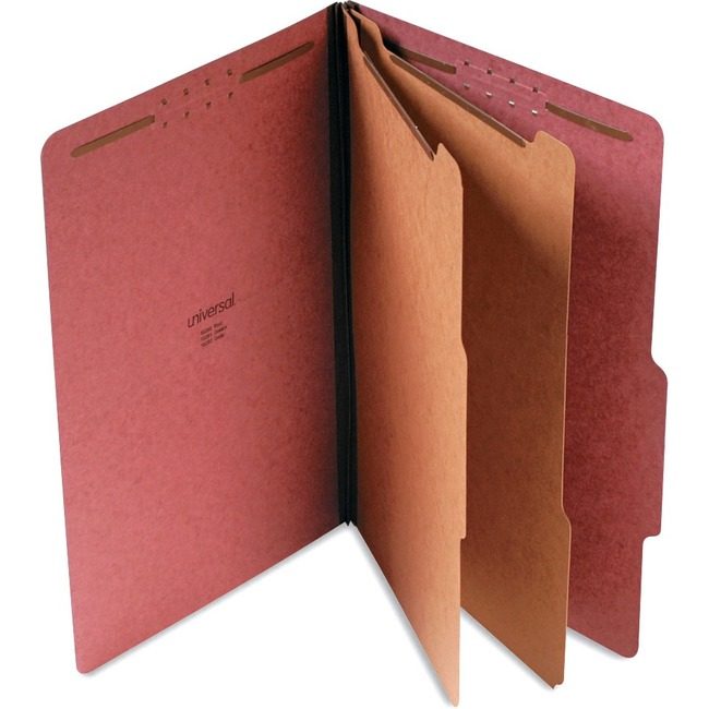 Universal Office Products Folder Psbd 6SEC Legal Red UNV10280