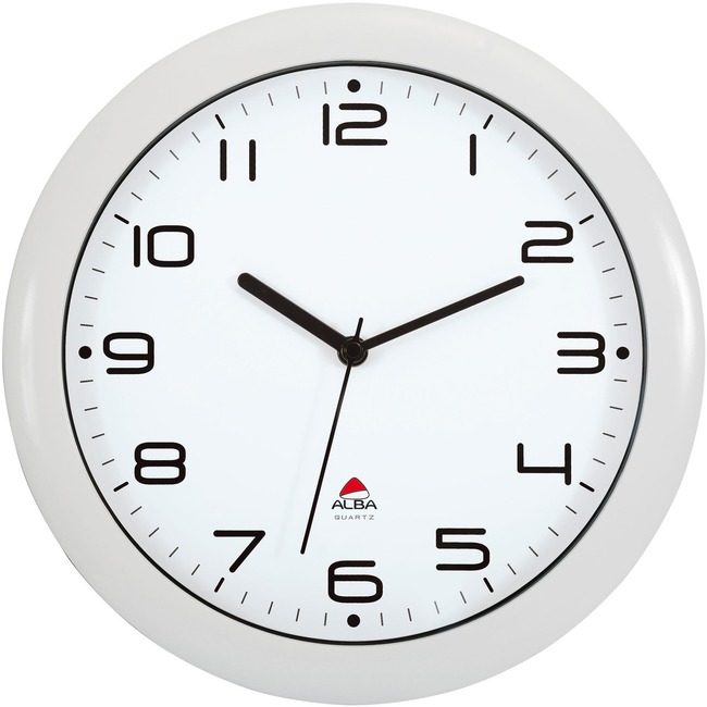 Alba Clock Wall Silent D12 White ABAHORNEWBC