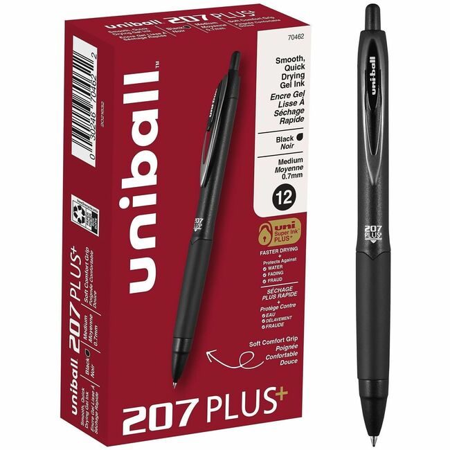 Mitsubishi Pencil Co. / uni-ball Gel Pen 207PL 0.7MM Black 12 UBC70462