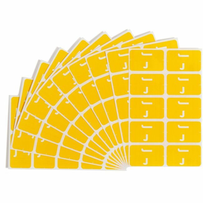 Smead Manufacturing Co. Label Accs "J" Yellow 100 Count SMD67180