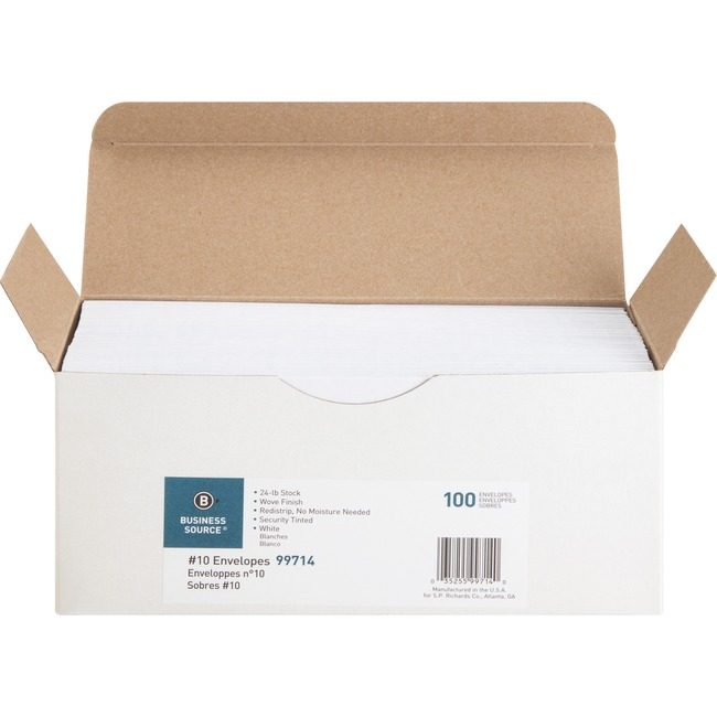Business Source Envelope Redistrip #10 Tint BSN99714