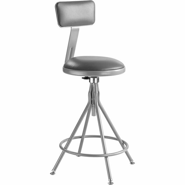 National Public Seating Stool 24-30IN Vin Swiv Back NPS6524HB