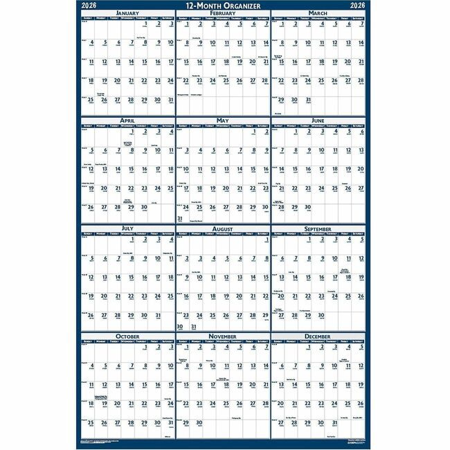 House of Doolittle Calendar Wall Lamintd 24X18 HOD3960