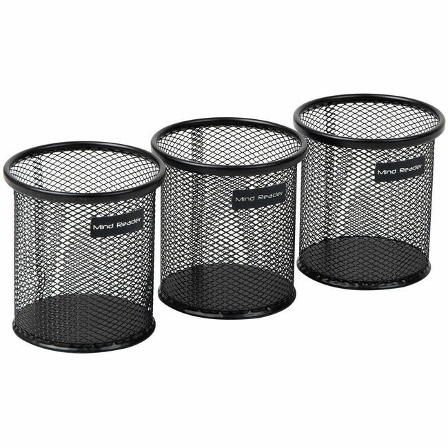 Mind Reader Products Cup Pen Mtl Mesh Black 3 EA EMSCLIPMESH3BLK