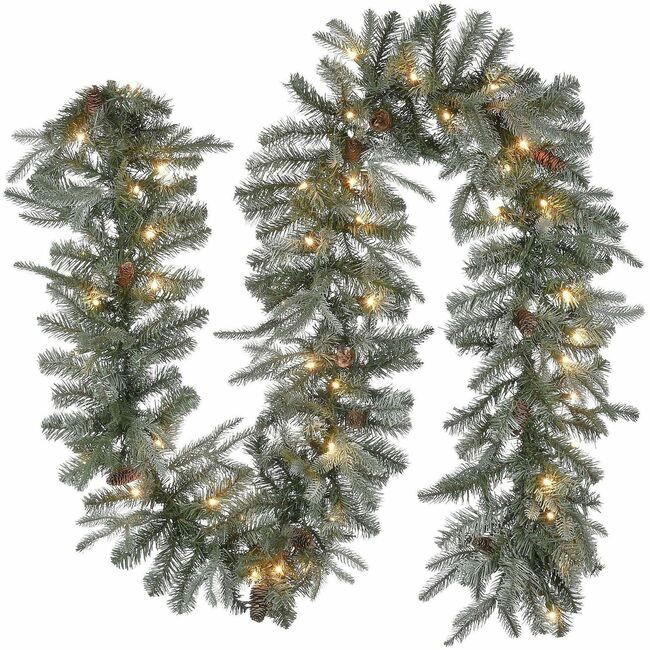 National Tree Company Garland Frost Arct Wc 9FT NLT729083283956
