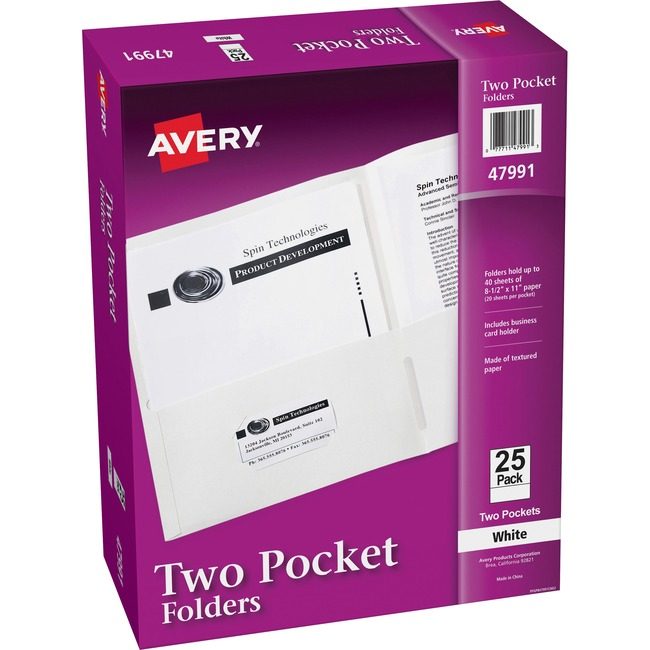 Avery Products Corporation Folder 2-POCKET Letter We AVE47991
