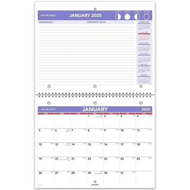 ACCO Brands AT-A-GLANCE Calendar Wall/Desk 12-MONTH AAGPM170-28