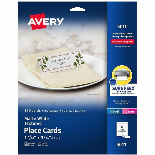 Avery Products Corporation Placecard Txtd We AVE05011
