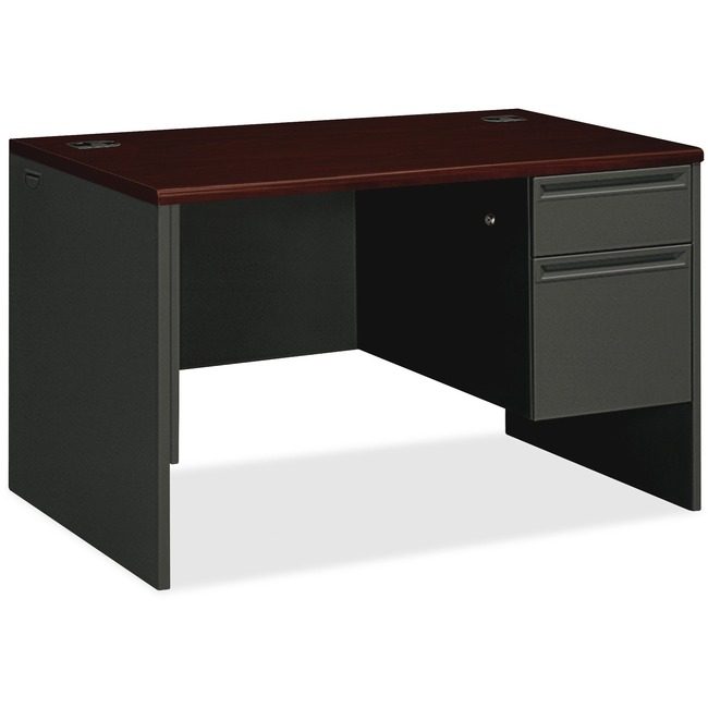 The HON Company Desk Sgl Ped 48X30 My/Ccl HON38251-NS
