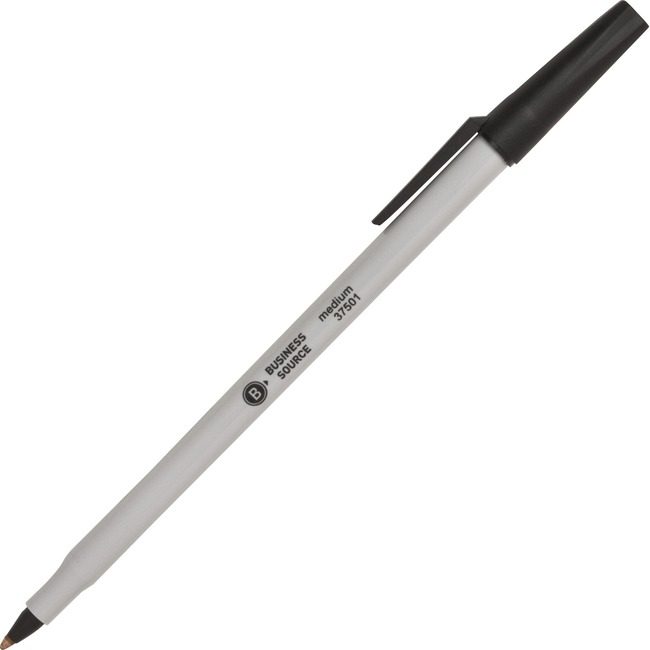 Business Source Pen Ballpoint Stick Medium Black BSN37501