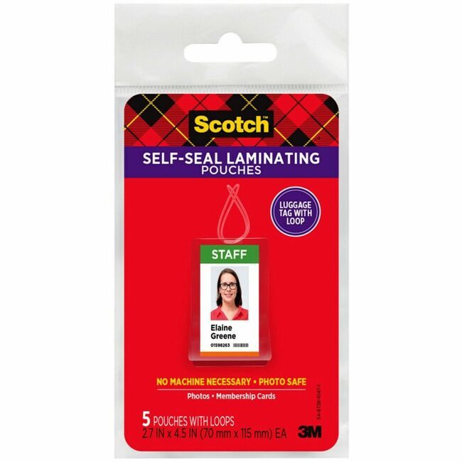 3M Company Tag Lam Self Luggage Glossy MMMLS853-5G