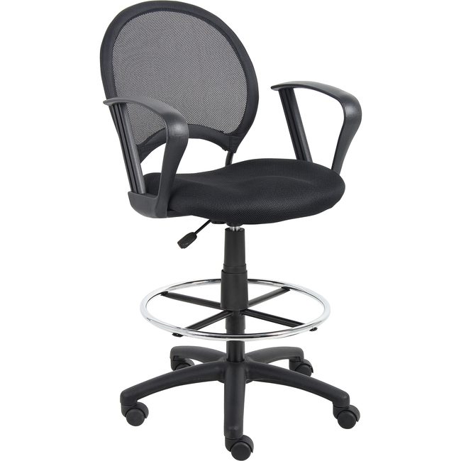 Boss Office Products Stool Drafing Mesh Black BOPB16217