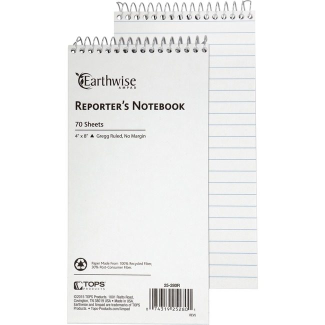 TOPS Products Notebook Reporter 4X8 We TOP25280
