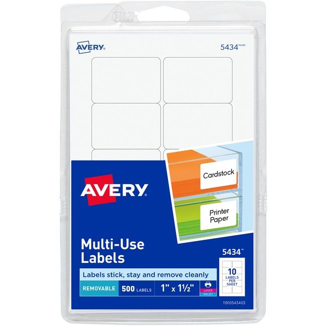 Avery Products Corporation Label Removeable 1X1.5 We AVE05434