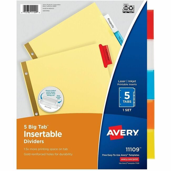 Avery Products Corporation Dividers Insert 5-TAB Multi AVE11109