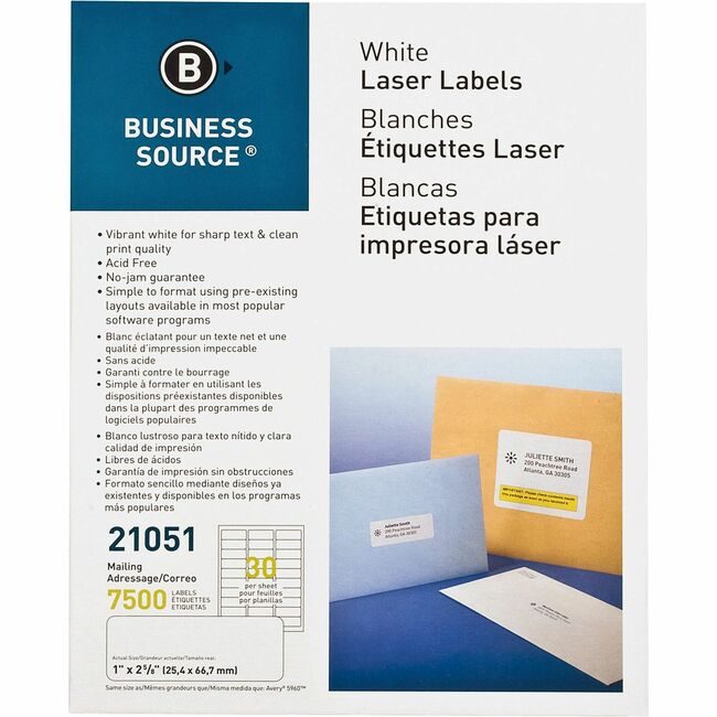 Business Source Label Ij/Lsr 1X2.6 We 7500 BSN21051