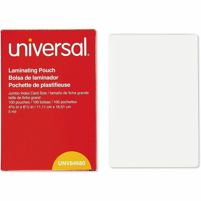 Universal Office Products Pouch LMNT4-3/8X6.5 100BX UNV84680