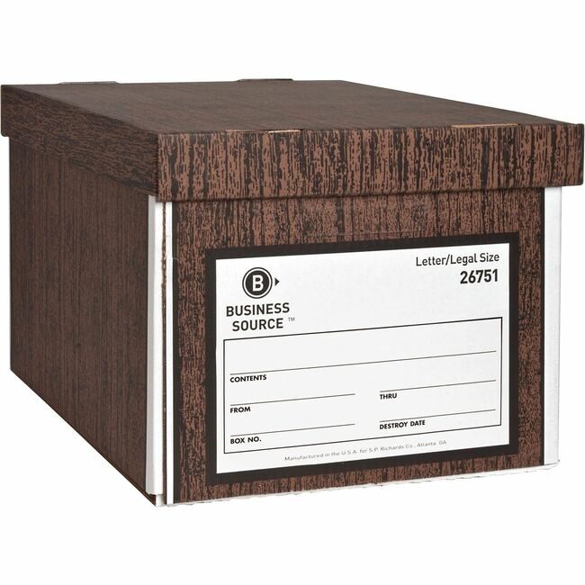 Business Source Box Storage Medium 12 Pack Wdgrn BSN26751
