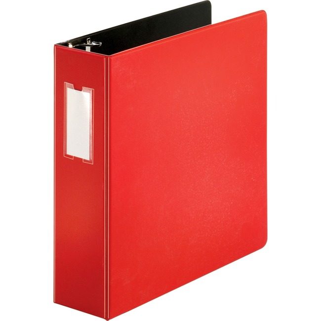 Business Source Binder Lblhldr Slant 3" Red BSN33116