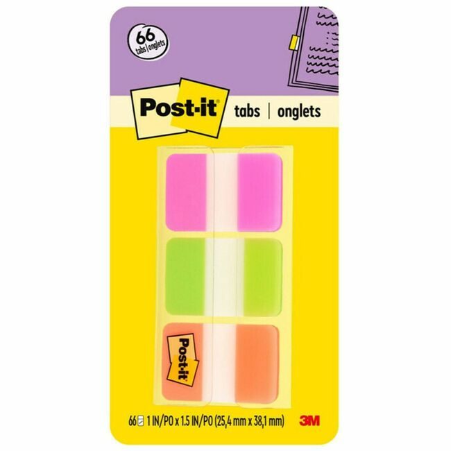 3M Company Tabs Post-It Solid 1" Brite MMM686-PGO