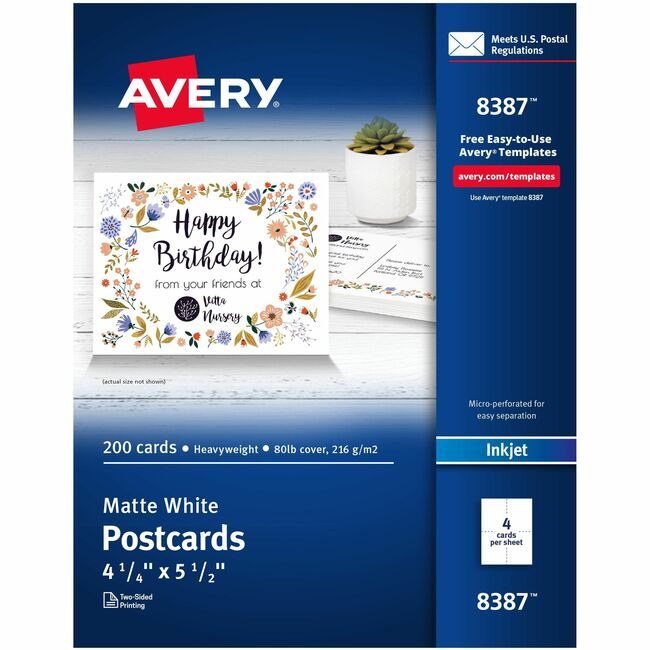 Avery Products Corporation Cards Post Inkjt 5.5X4.25 AVE8387
