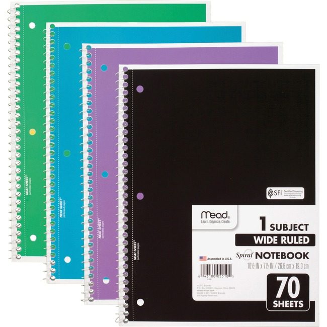 ACCO Brands Mead / Five Star Notebook 1SUB 4 Pack 8"X10" MEA72873