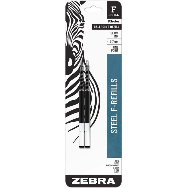 Zebra Pen Corporation Refill F-Series 1.6 Black 2 Pack ZEB82712