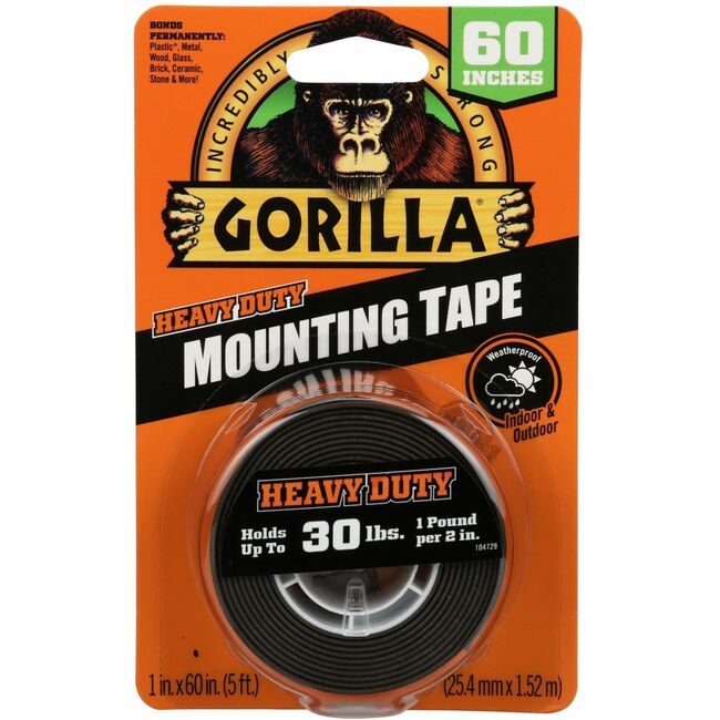 Gorilla Glue Company Tape Mount 1"X60" 30LB Black GOR6055002