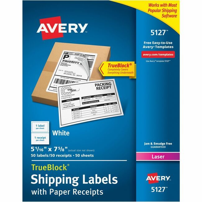 Avery Products Corporation Label Shpng Laser W/Receipt AVE5127