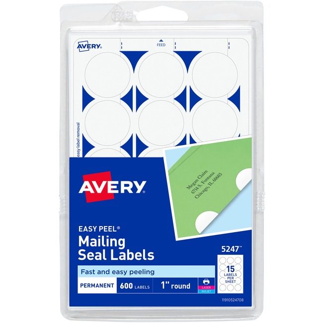 Avery Products Corporation Seal Mail Ezpeel 1"RND We AVE05247