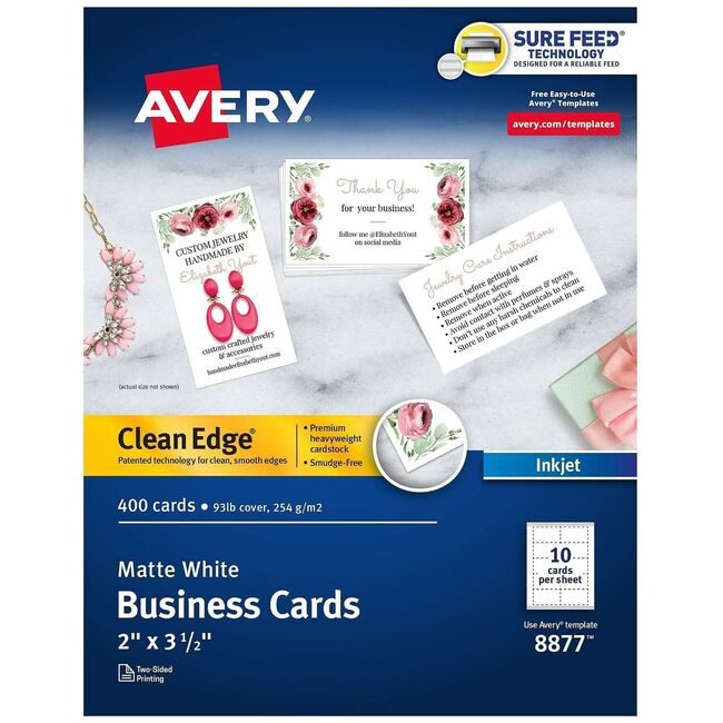Avery Products Corporation Card Businss Inkjt We Matte AVE8877