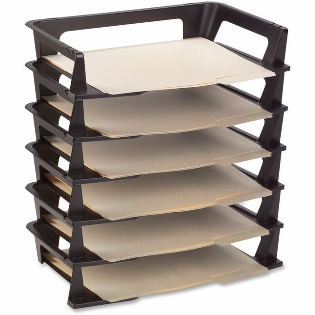 Newell Brands Rubbermaid Tray Letter Sdload 6 Pack Black RUB86028