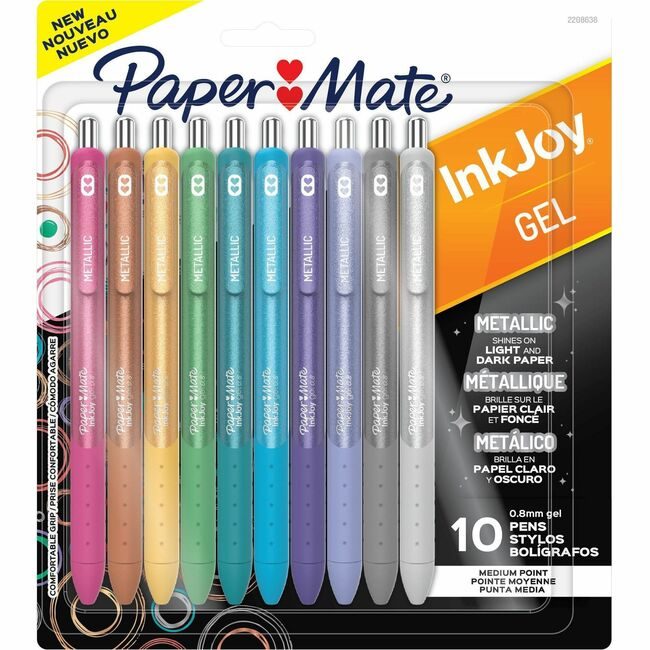 Newell Brands Paper Mate Pen Gel Ij Metalic Assorted 10 Count PAP2208638