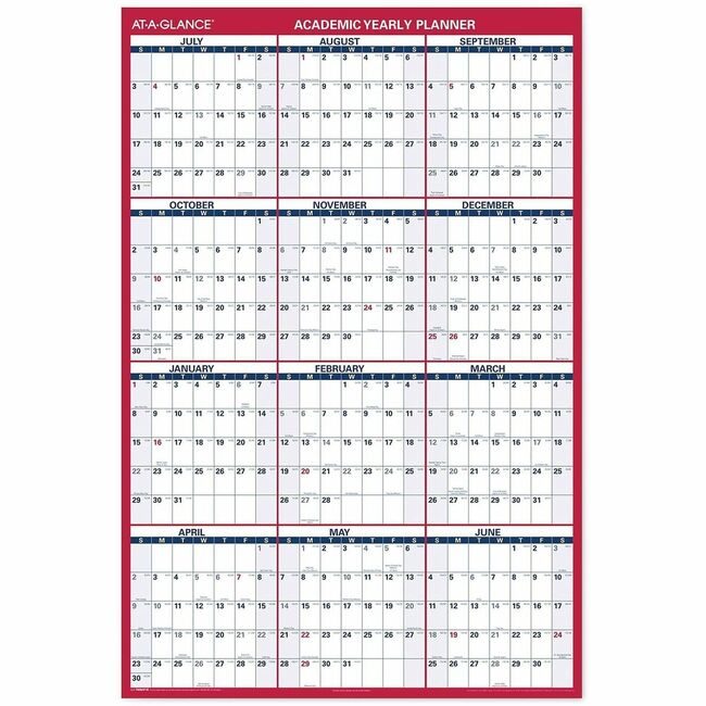 ACCO Brands AT-A-GLANCE Calendar Xl Erasable Red AAGPM36AP28