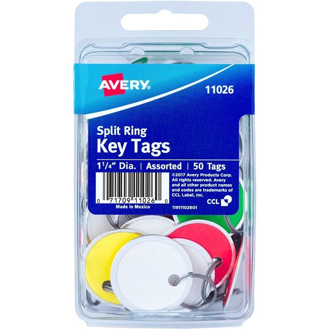 Avery Products Corporation Tag Key 50 PK 1.25"DIA Assorted AVE11-026