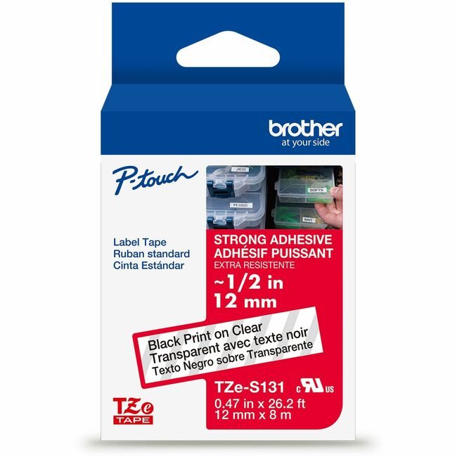 Brother International Tape Indust 1/2"-BK/CL BRTTZES131G