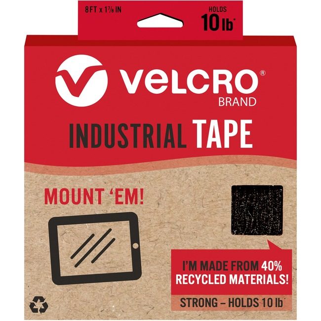 VELCRO Brand Velcro Companies Brand Tape Eco Indstr 8X1.8" Black VEK30190