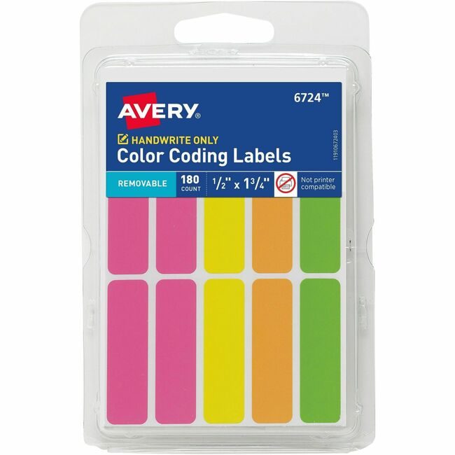 Avery Products Corporation Label Hw Neon 10UP AVE06724