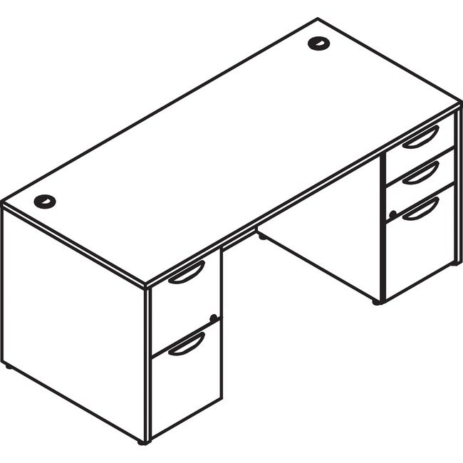 Lorell Desk Double Ped 36X72 Ge LLRPD3672DPGE