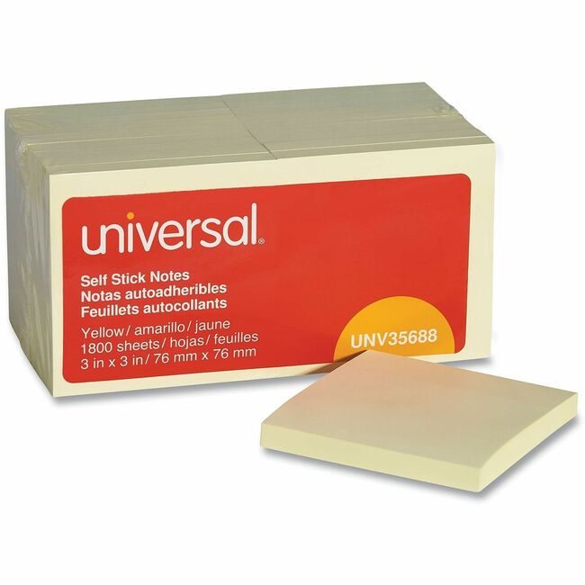 Universal Office Products Note SLFSTK3X3 18PD/PK Yw UNV35688