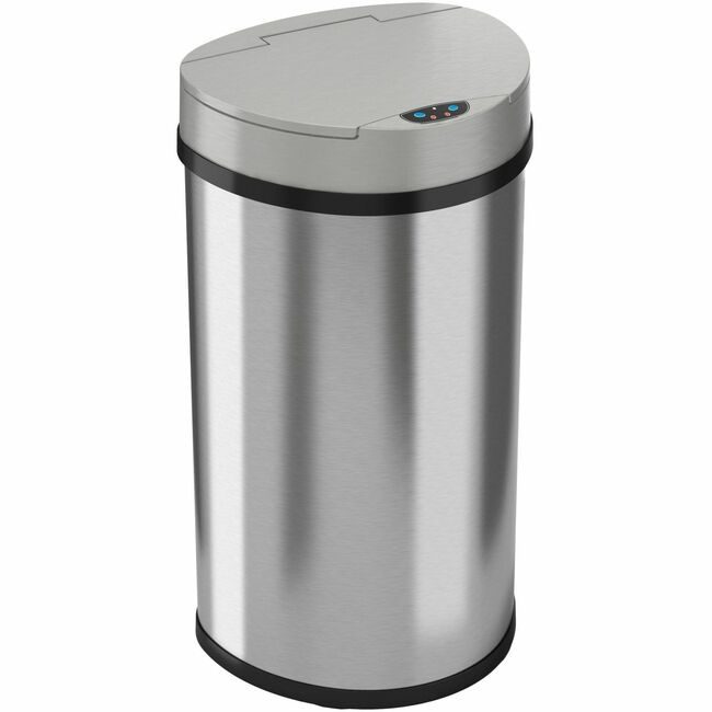 HLS Commercial Trashcan Semiround Steel 13 HLCHLS13HX