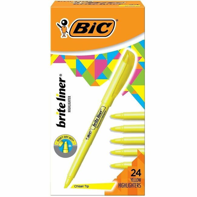 BIC Corporation Highlighter Brtlnr Assorted 24 Pack BICBL241YW