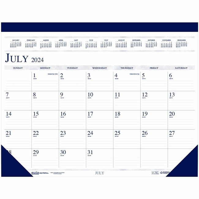 House of Doolittle Desk Pad 14 MNTH 18X13 Ay HOD1556