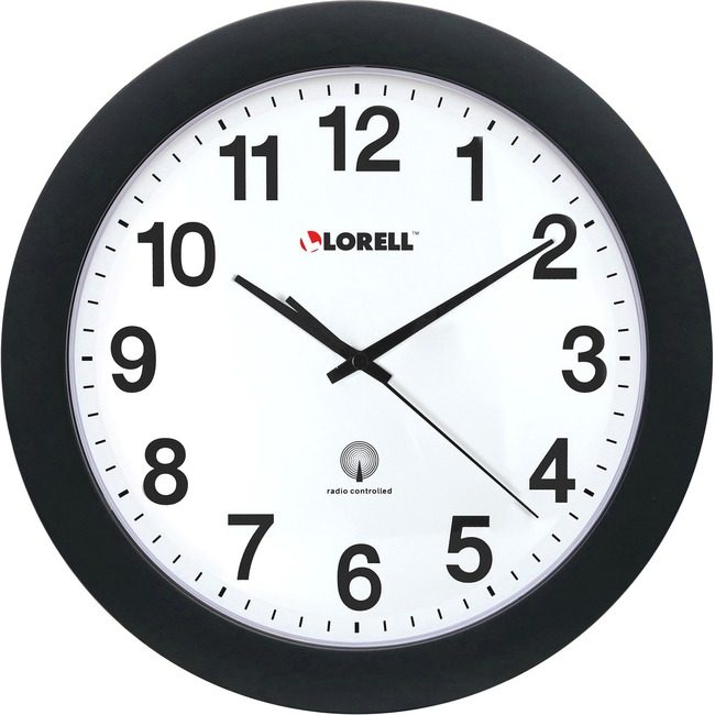Lorell Clock Wall 12" Black LLR60997