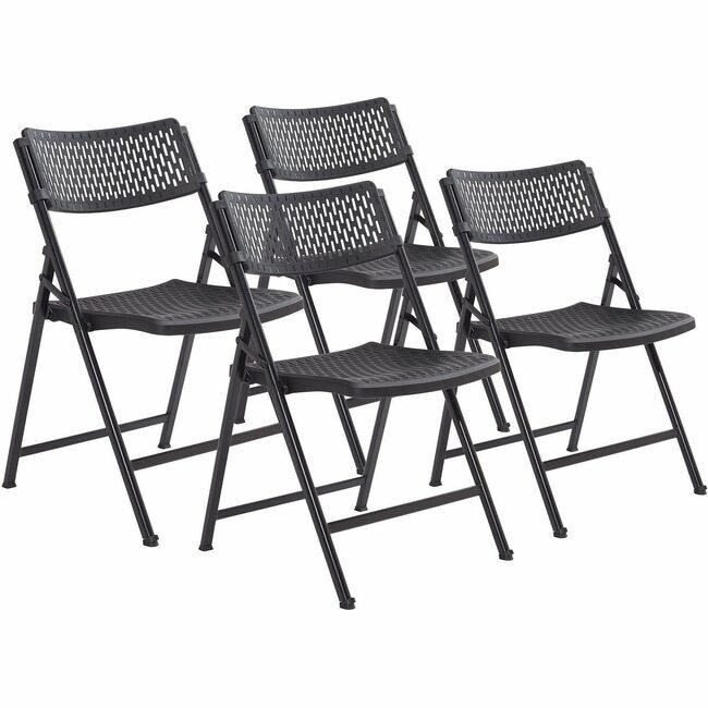 National Public Seating Chair Fold Airflex Black 4 Pack NPS1410