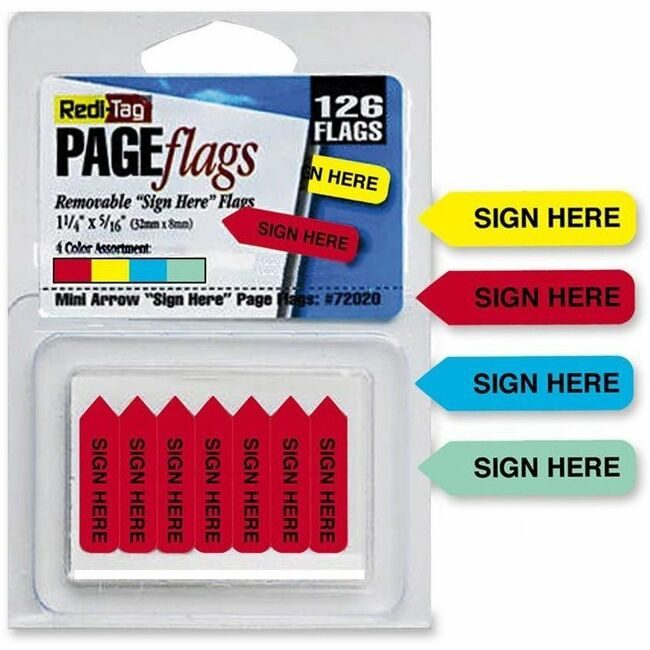 Redi-Tag Flags Signhere Mini 126 Assorted RTG72020
