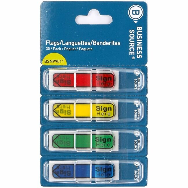 Business Source Flag 1/2 INCH Sign 120/PK Assorted BSN99011