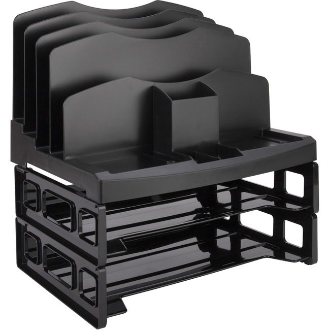 Business Source Sorter Smart W/2 TRAYS Black BSN26372