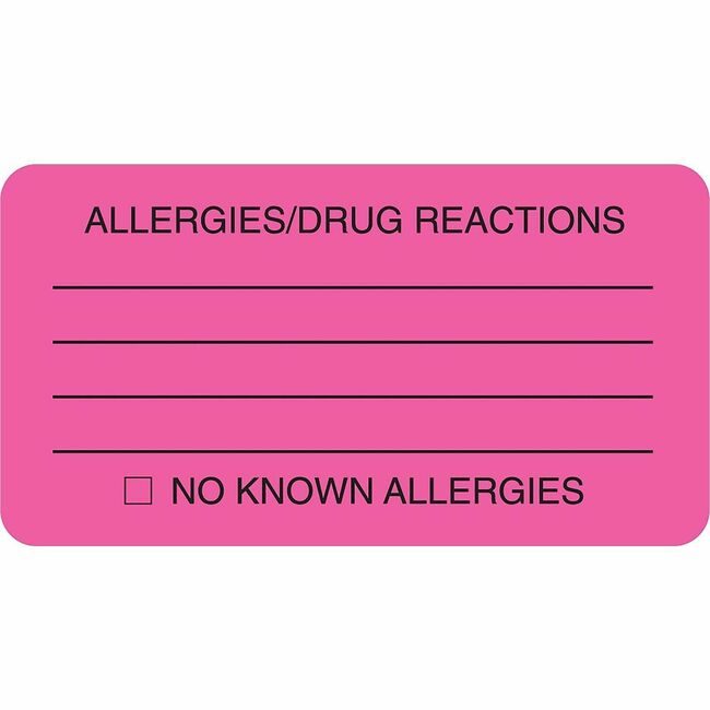 Tabbies Label Allergy/Drug Reaction TAB01730